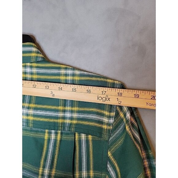 prAna Button Up Flannel Shirt Men's Small Green Yellow Plaid Casual, NWT $79 - Picture 12 of 13